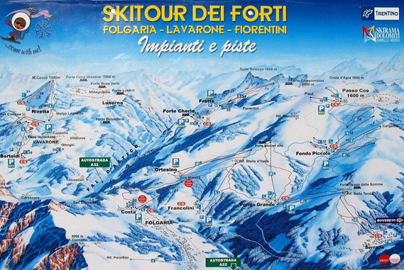 Mappa piste sci Folgaria Lavarone Fiorentini