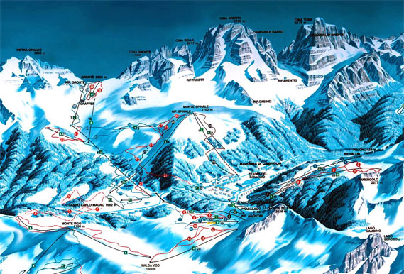 Mappa piste sci Madonna di Campiglio