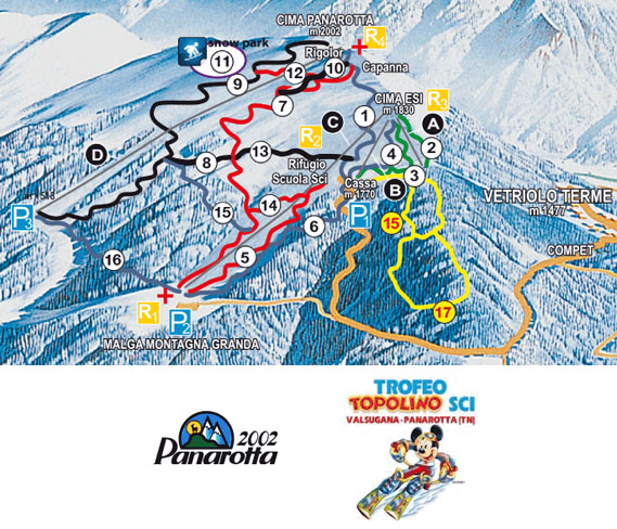 Mappa piste sci Valsugana Panarotta